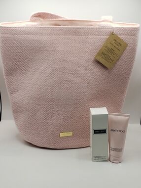 Jimmy Choo Pink Tote Bag with Body Lotion Duo